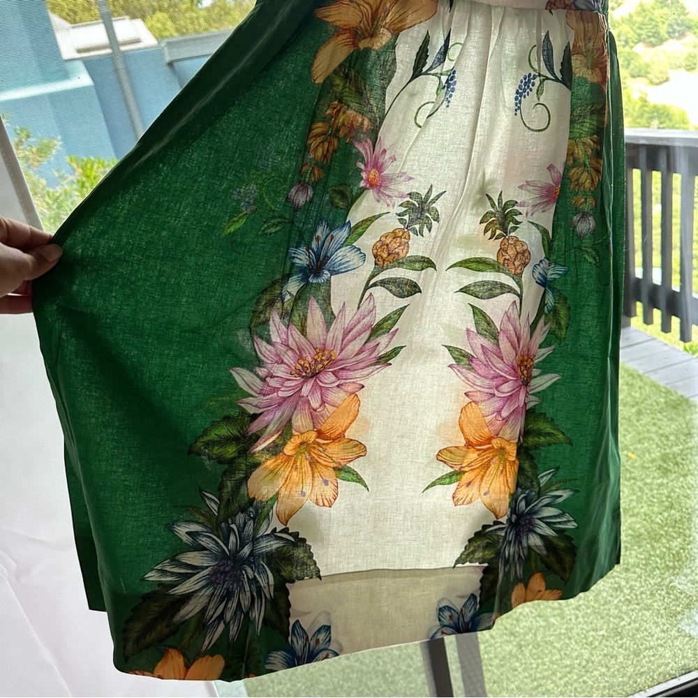 FARM Rio Sweet Bloom linen-blend midi dress - Picture 6 of 13